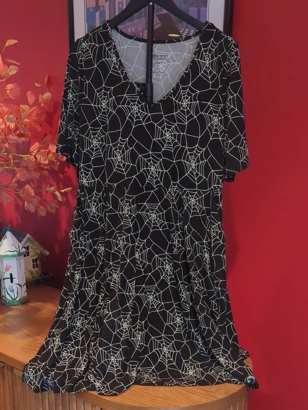 Torrid Super Soft Jersey Spiderweb Mini Dress Size 2 Like New